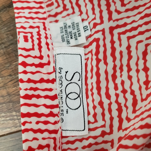 Vintage red and cream skirt - Picture 2 of 3